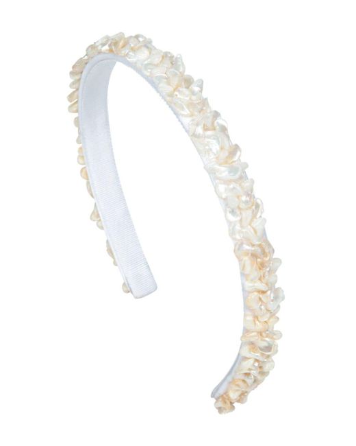 Serre-tête Beryl à détails de perles Jennifer Behr en coloris White
