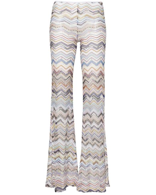Pantalon ample à motif zigzag Missoni en coloris Gray