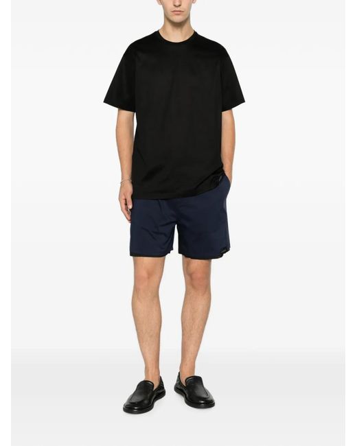 Low Brand Blue Logo-Patch Shorts for men