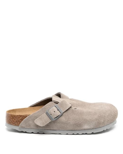 Birkenstock White Boston Soft Footbed