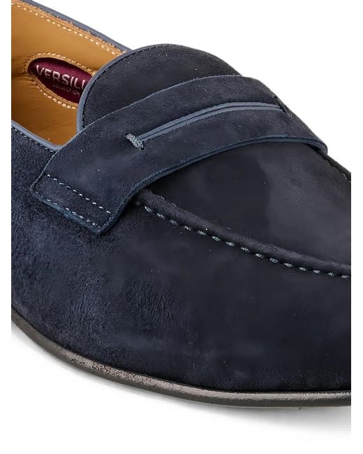 STURLINI FIRENZE Blue Suede Penny Loafers for men