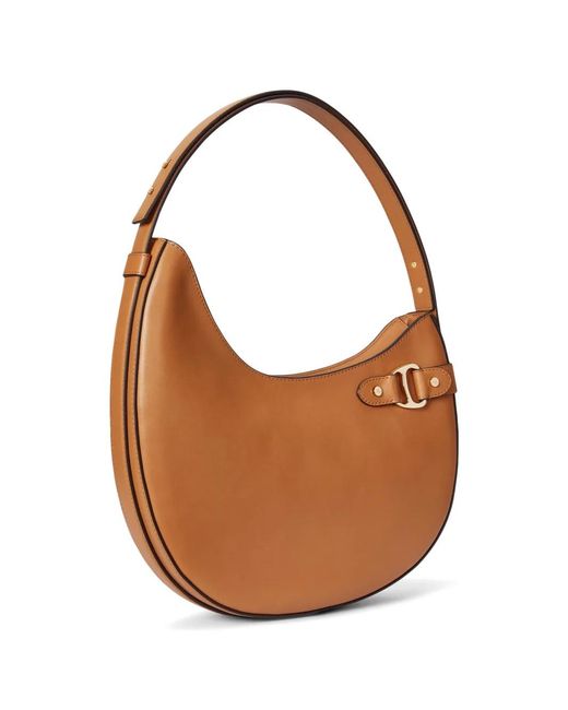 Ralph Lauren Brown Large Tasha D-Ring Leather Shoulder Bag