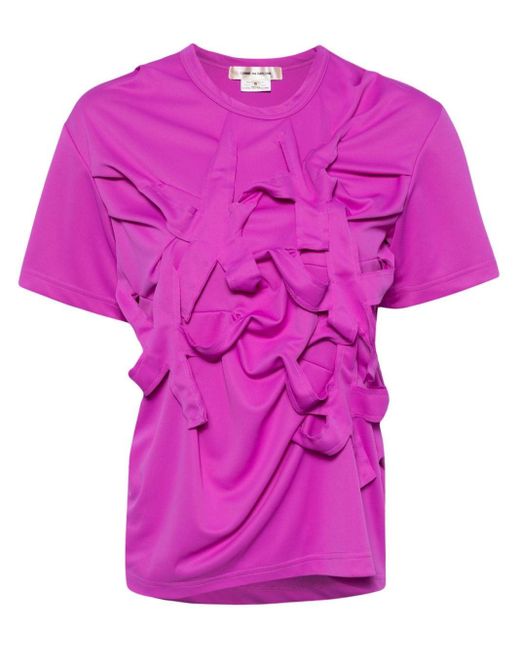 Comme des Garçons Pink Appliqué-detail T-shirt