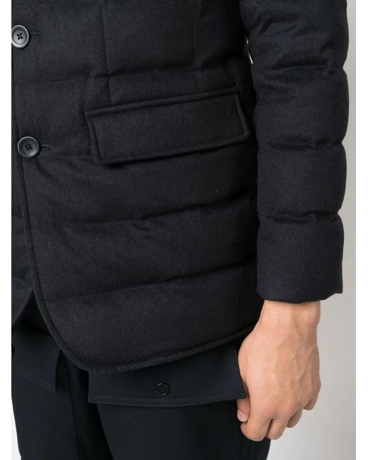 Herno Black Spread-Collar Padded Jacket for men