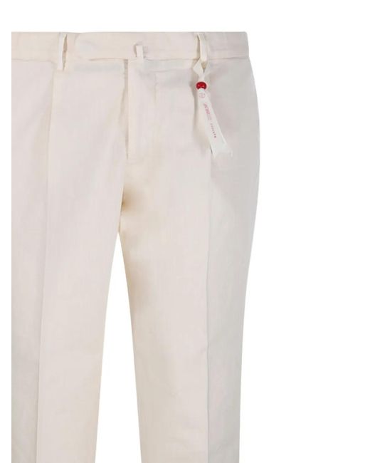 Santaniello White Belt-Loop Trousers for men