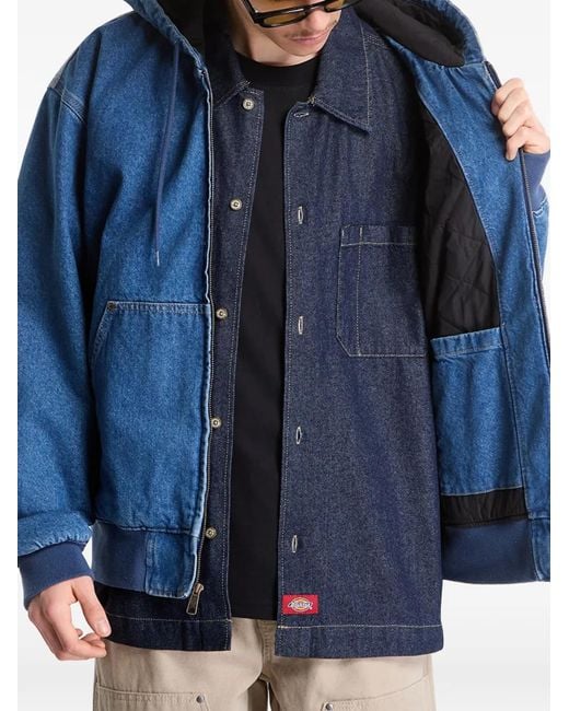 Dickies Blue Lined Hooded Denim Jacket for men