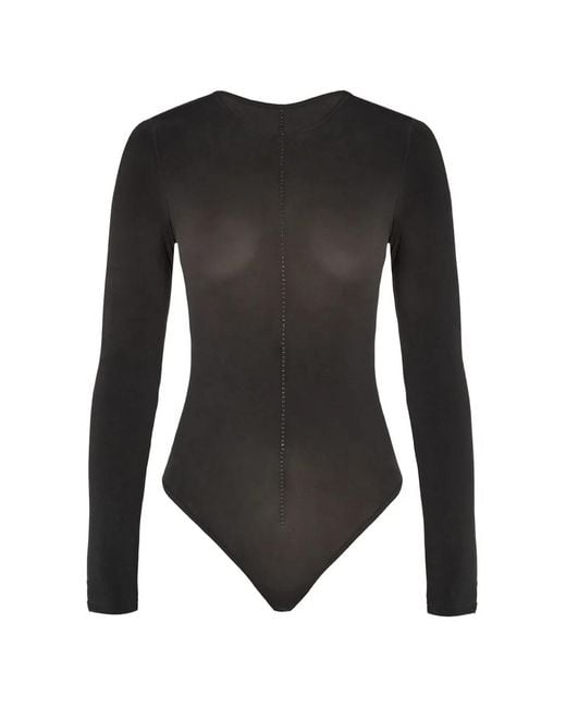 Wolford Black Crystal-Embellished Seamless Bodysuit