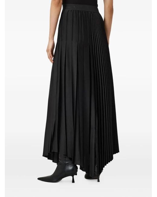 AllSaints Black Jax Pleated Midi Skirt
