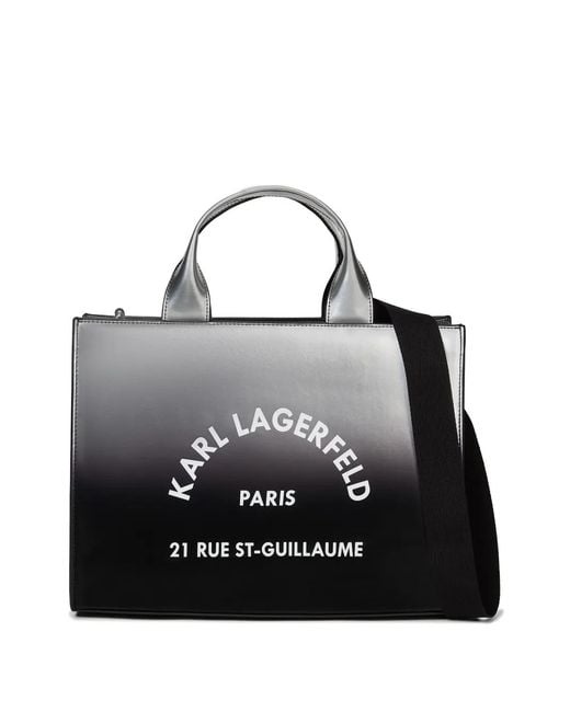 Karl Lagerfeld Black Cabas Carré Rue St Guillaume Médium