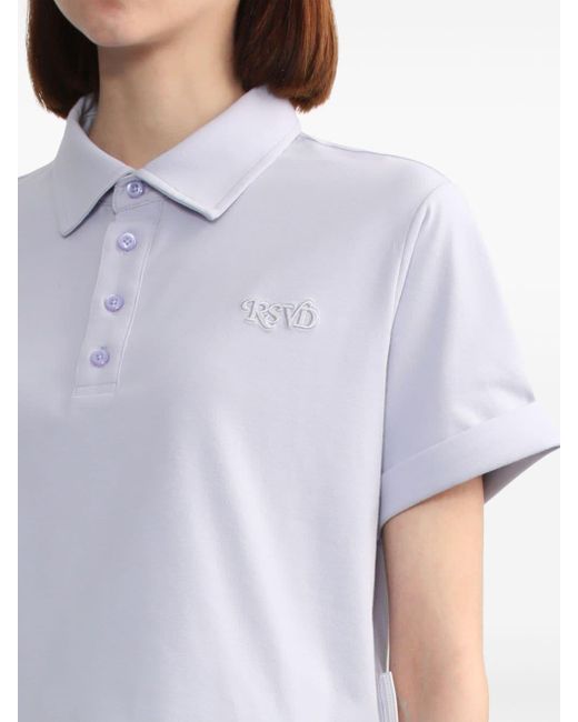 Izzue Blue Logo-embroidered Polo Top
