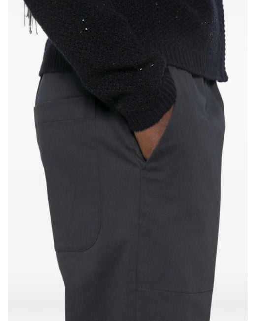 Fabiana Filippi Blue Elasticated-Waist Straight-Leg Trousers