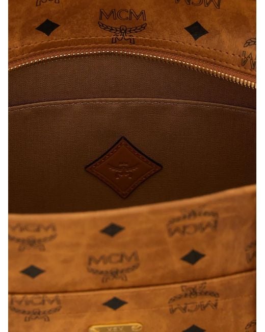MCM Brown Visetos Monogram School Tote