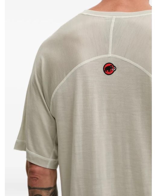 Mammut Gray X Hiking Patrol Raglan-Sleeve Logo-Patch T-Shirt for men