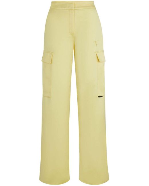Pantalones rectos de talle alto HUGO de color Yellow
