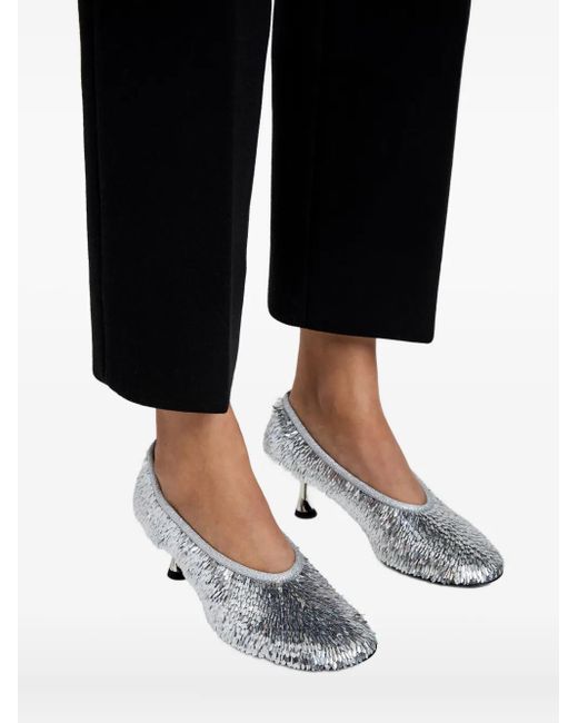 Proenza Schouler White Tee Sequinned Pumps