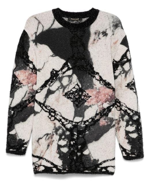 Roberto Cavalli Black Abstract-Pattern Sweater