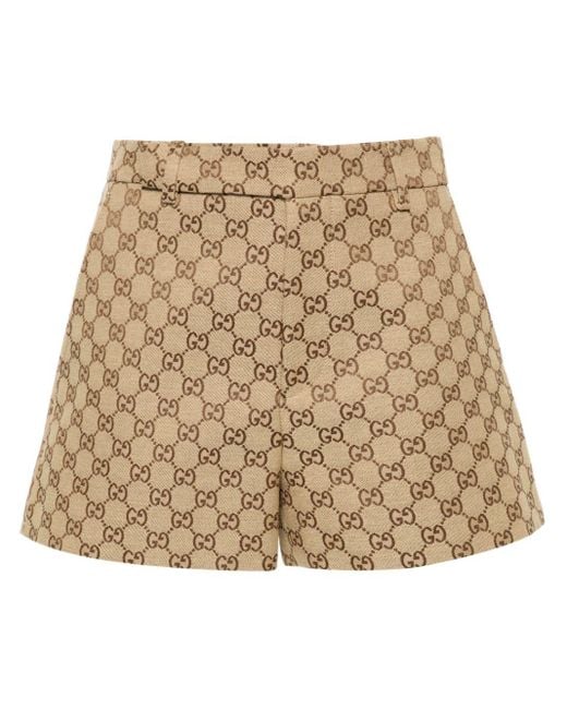 Pantalones cortos con motivo GG Gucci de color Natural
