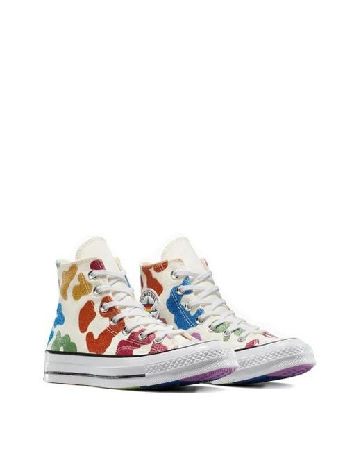 Converse White Chuck 70 Glitter-Patch Sneakers