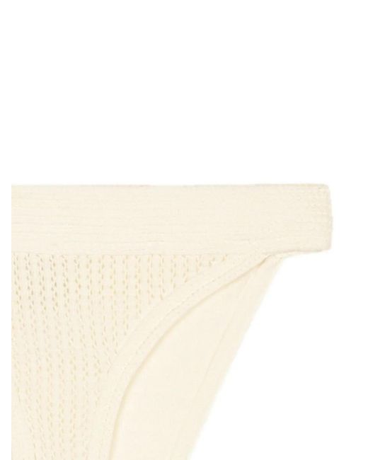 Bompard White Crocheted Bikini Bottoms