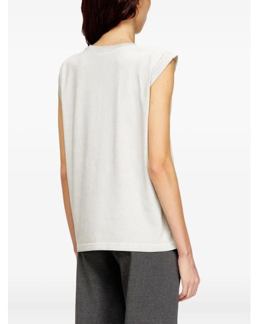 Camiseta T-EMBEJ con cadena en relieve DIESEL de color White