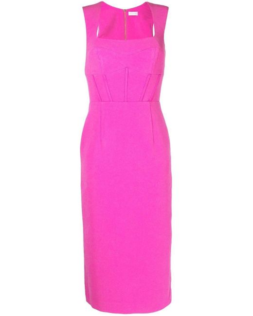 Rebecca Vallance Rosanna Fitted Midi Dress in Pink | Lyst Australia