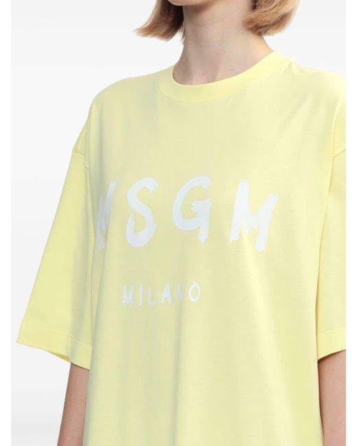 MSGM ロゴ ドレス Yellow