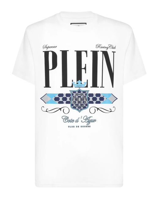 Philipp Plein Plein Stemma T-Shirt in Blue für Herren