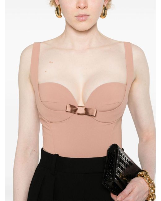 Elisabetta Franchi Pink Bow-Detail Bodysuit