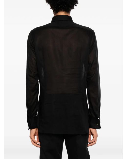 Tom Ford Black Pleated Evening Shirt for men