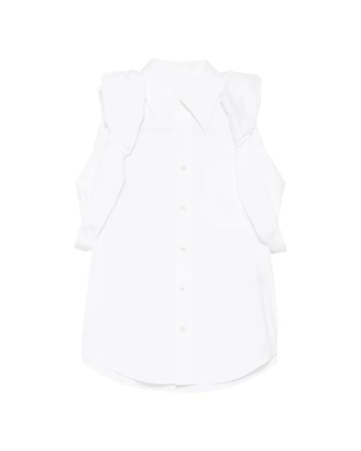 Toga White Roll-Sleeve Blouse