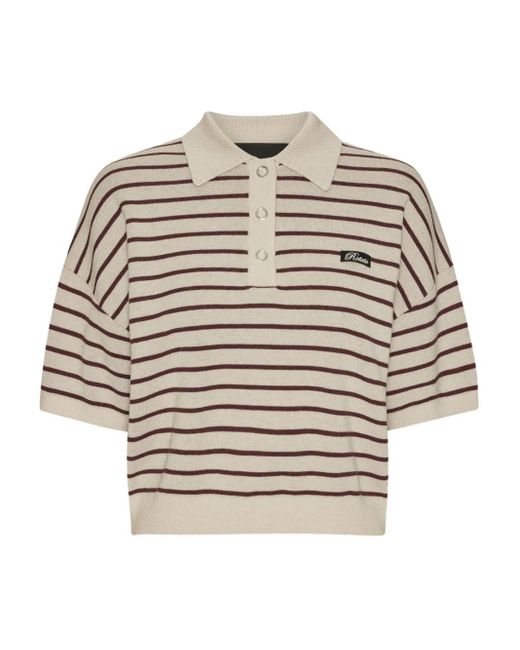 ROTATE BIRGER CHRISTENSEN Natural Gestreiftes Poloshirt