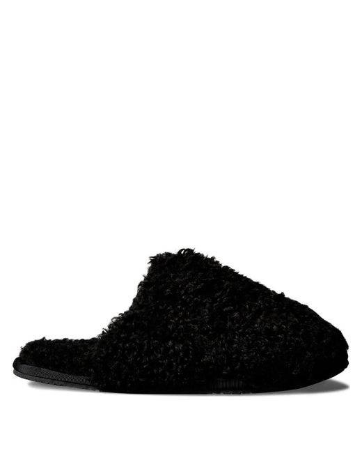 Calvin Klein Black Faux-Shearling Slippers