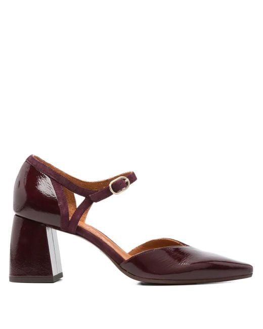 Chie Mihara 70 Mm Pumps Met Blokhak En Enkelbandje in het Brown