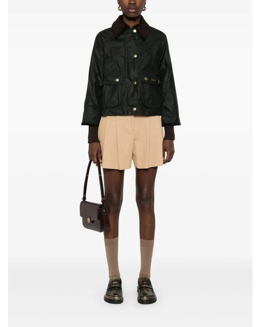 Barbour Black Beadnell Waxed Cropped Jacket