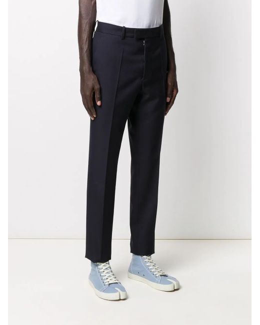 Maison Margiela Blue Tapered Leg Tailored Trousers for men