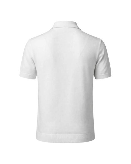 Franzese Collection White Polo Gossip À Finitions Côtelées for men