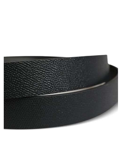 Dolce & Gabbana Black Logo-Plaque Leather Belt for men