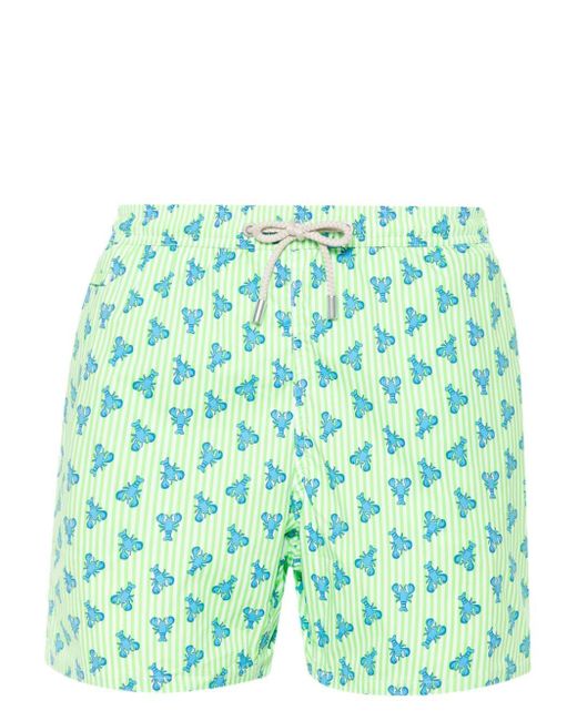 Mc2 Saint Barth Green Comfort Lobster-print Swim Shorts for men