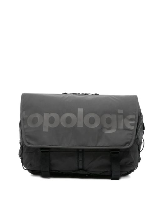 Topologie Gray Logo-Print Messenger Bag for men