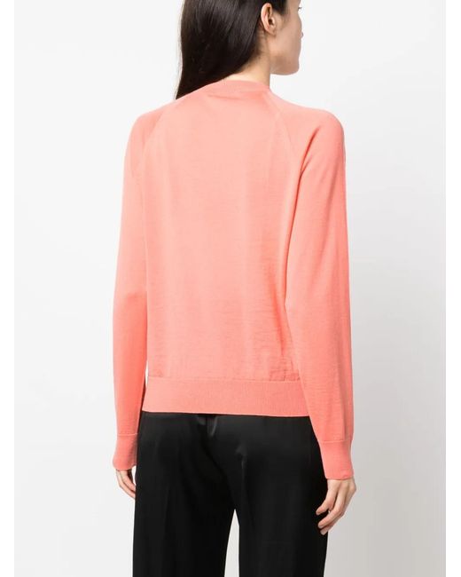 Peserico Pink Crew-Neck Virgin-Wool Jumper