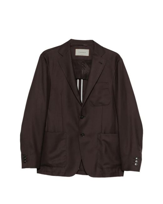 Canali Brown Single-Breasted Blazer for men