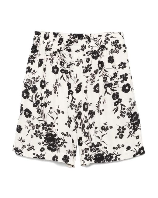 Laneus White Shorts Mit Blumen-Print