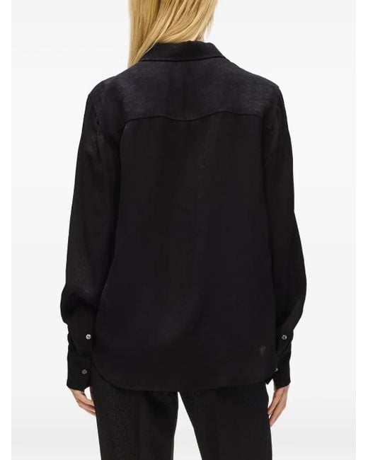 Karl Lagerfeld Black Jacquard Blouse