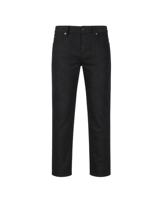 Emporio Armani Black Logo-Plaque Jeans for men
