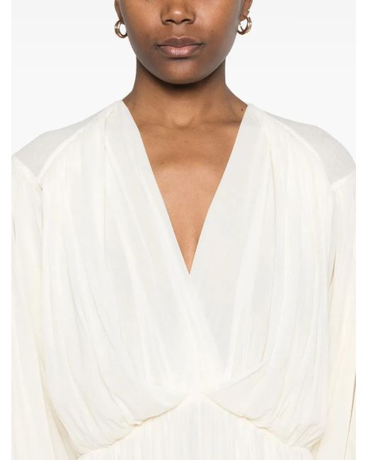 Robe Longue À Col V Philosophy Di Lorenzo Serafini en coloris White