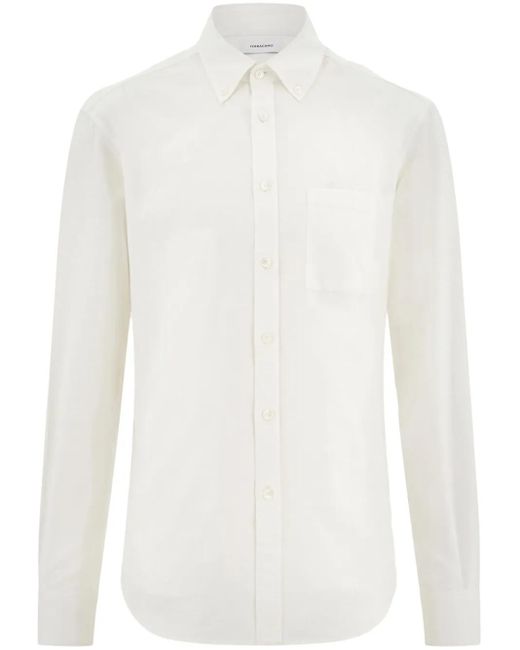メンズ Ferragamo ロングスリーブ シャツ White