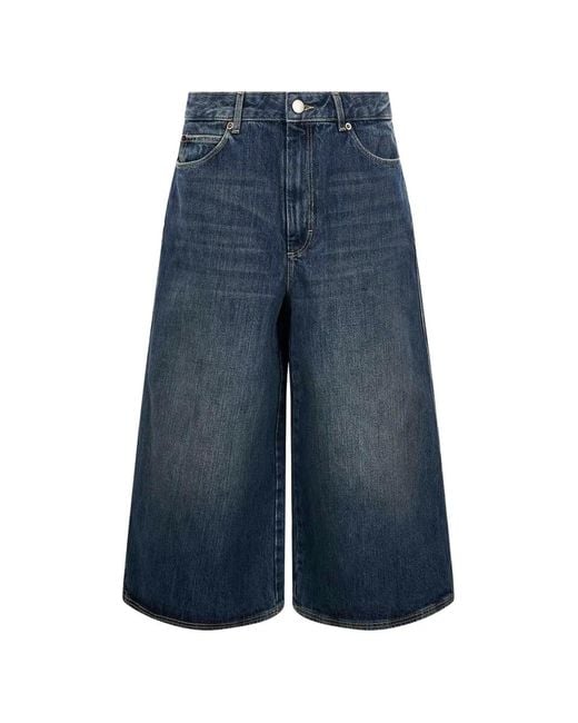 Soeur Blue Faded Wide-Leg Shorts