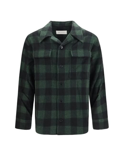 AMI Green Checked Shirt for men