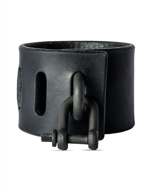 Parts Of 4 Black Restraint Charm Leather Bracelet