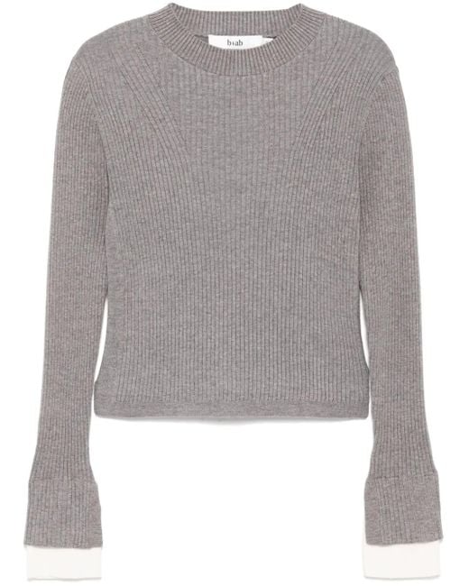 B+ AB Gray Gerippter Pullover